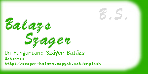 balazs szager business card